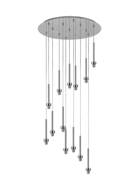 C-Lighting Capel Polished Chrome 13 Light G9 Universal 2.5m Round Multiple Pendant, Suitable For A Vast Selection Of Glass Shades - 32970