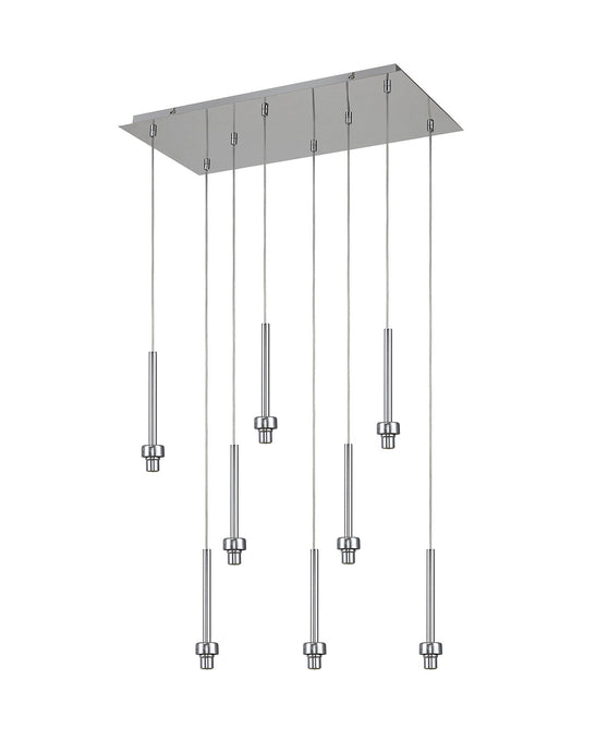 C-Lighting Capel Polished Chrome 8 Light G9 Universal 2m Rectangle Multiple Pendant, Suitable For A Vast Selection Of Glass Shades - 32971