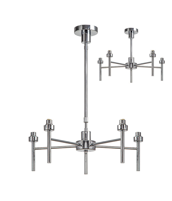 C-Lighting Capel Polished Chrome 5 Light G9 Universal Telescopic/Semi Flush, Suitable For A Vast Selection Of Glass Shades - 32972