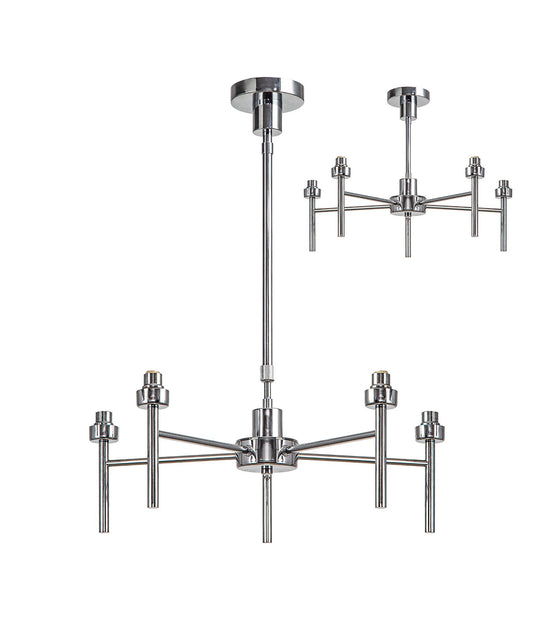 C-Lighting Capel Polished Chrome 5 Light G9 Universal Telescopic/Semi Flush, Suitable For A Vast Selection Of Glass Shades - 32972