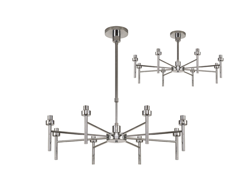 Load image into Gallery viewer, C-Lighting Capel Polished Chrome 8 Light G9 Universal Telescopic/Semi Flush, Suitable For A Vast Selection Of Glass Shades - 32973
