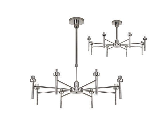 C-Lighting Capel Polished Chrome 8 Light G9 Universal Telescopic/Semi Flush, Suitable For A Vast Selection Of Glass Shades - 32973