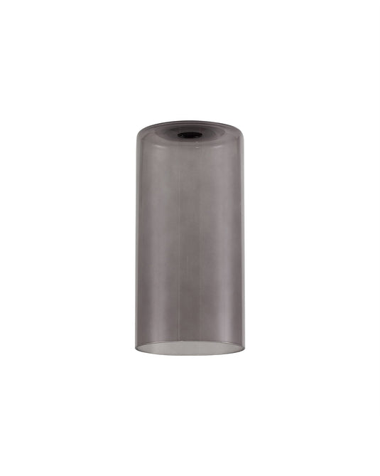 C-Lighting Capel 100x200mm Tall Cylinder Smoke Glass Shade - 32984