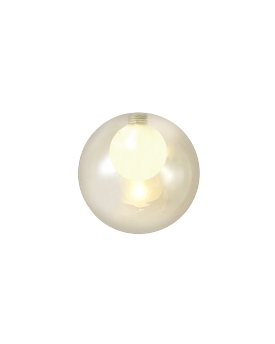 C-Lighting Capel 140mm Round Cognac With Inner Frosted Globe Glass Shade - 32997
