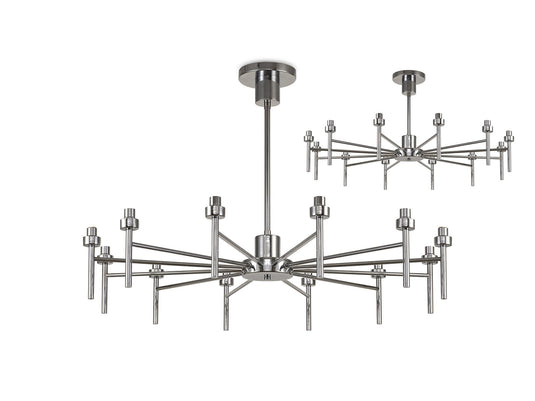 C-Lighting Capel Polished Chrome 12 Light G9 Universal Telescopic/Semi Flush, Suitable For A Vast Selection Of Glass Shades - 33113