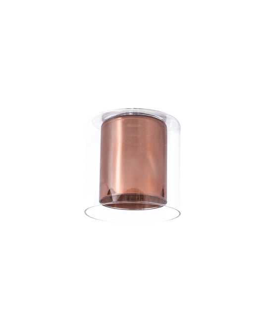 C-Lighting Capel 140x140mm Medium Cylinder Clear Outer And Copper Inner Glass Shade - 33295