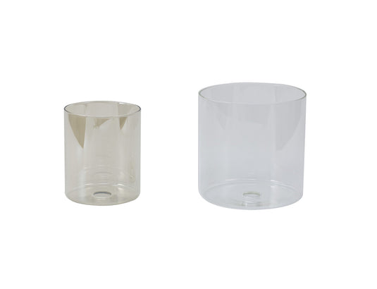 C-Lighting Capel 140x140mm Medium Cylinder Clear Outer And Cognac Inner Glass Shade - 33298