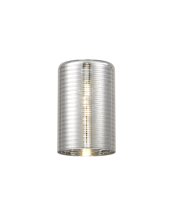 C-Lighting Capel 120x150mm Medium Cylinder Lined Chrome Glass Shade - 33317