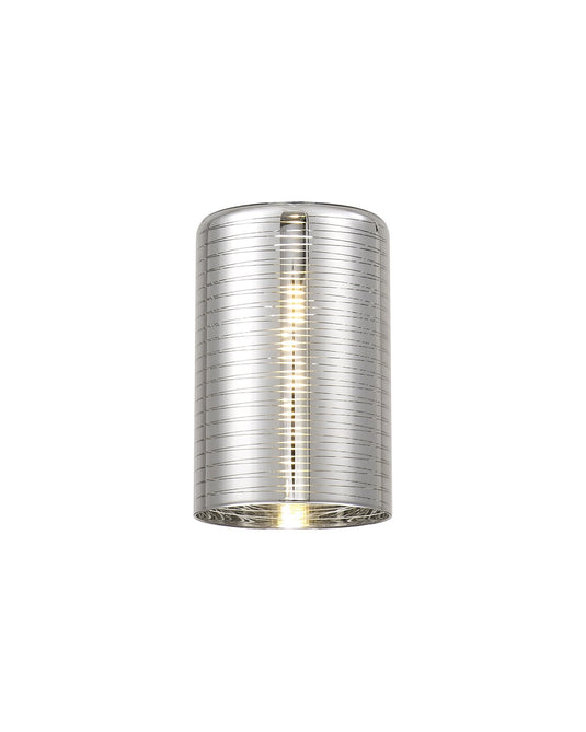 C-Lighting Capel 120x150mm Medium Cylinder Lined Chrome Glass Shade - 33317