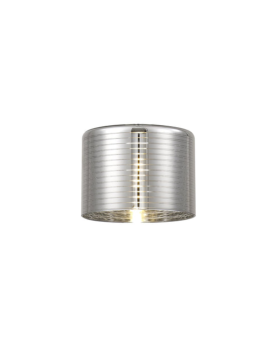 C-Lighting Capel 150x110mm Short Cylinder Lined Chrome Glass Shade - 33319