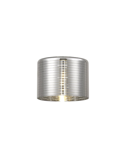 C-Lighting Capel 150x110mm Short Cylinder Lined Chrome Glass Shade - 33319