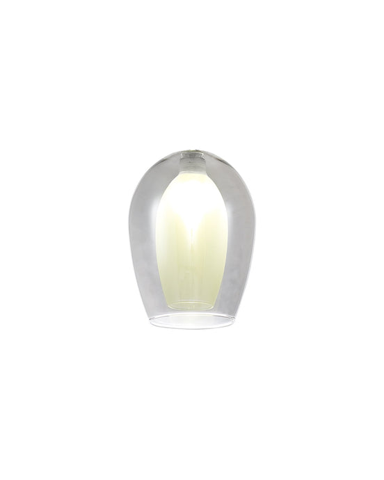 C-Lighting Capel 120x160mm Wine Shaped Smoke With Inner Frosted Glass Shade - 33327