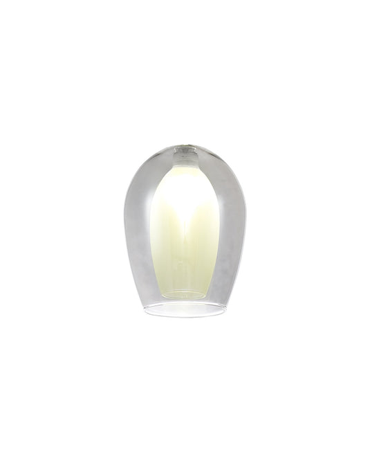 C-Lighting Capel 120x160mm Wine Shaped Smoke With Inner Frosted Glass Shade - 33327