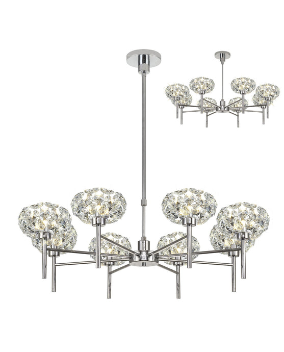 C-Lighting Capel/Orion 8 Light G9 Telescopic Light With Polished Chrome And Crystal Shade - 33386