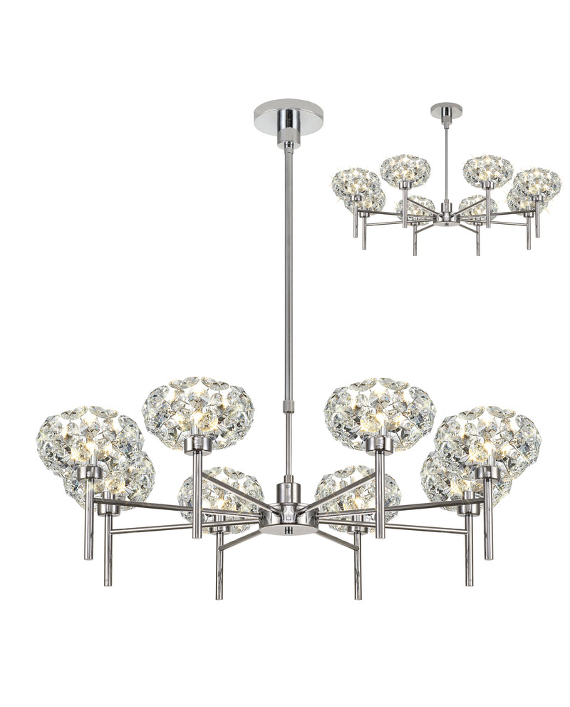 Load image into Gallery viewer, C-Lighting Capel Polished Chrome 8 Light G9 Universal Telescopic/Semi Flush, Suitable For A Vast Selection Of Glass Shades - 32973
