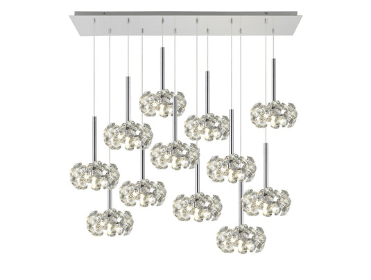 C-Lighting Capel/Orion 12 Light G9 2m Linear Pendant With Polished Chrome And Crystal Shade - 33388