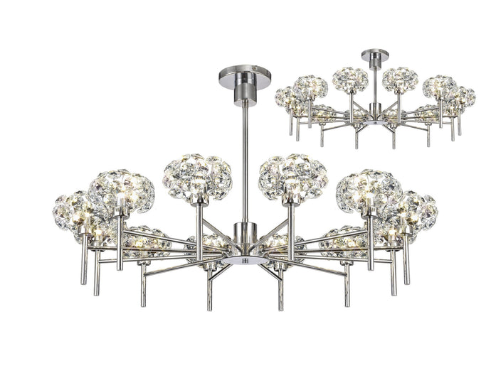 C-Lighting Capel/Orion 12 Light G9 Telescopic Light With Polished Chrome And Crystal Shade - 33389