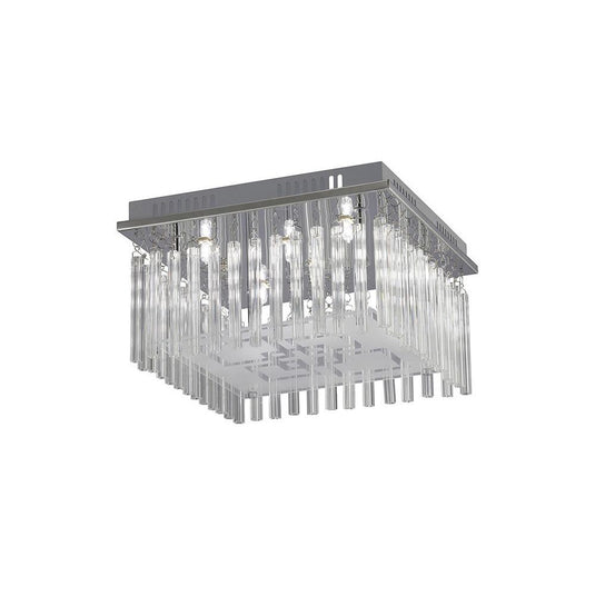 Diyas IL31320 Capella Square Ceiling 6 Light G9 Polished Chrome/Glass - 38335