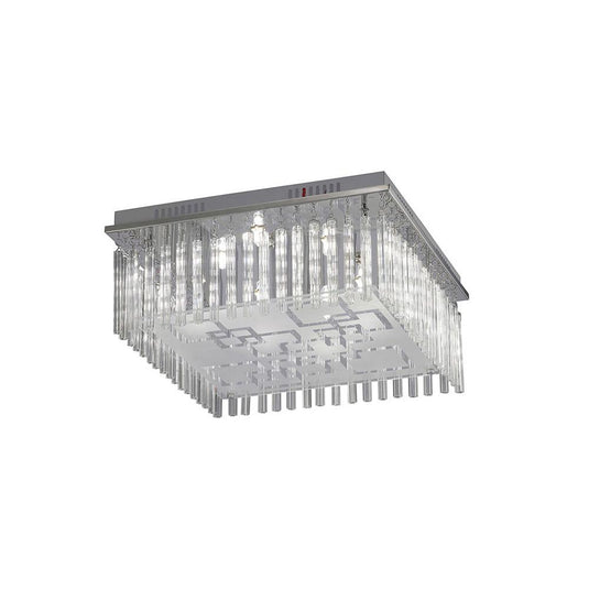 Diyas IL31321 Capella Square Ceiling 8 Light G9 Polished Chrome/Glass - 38336