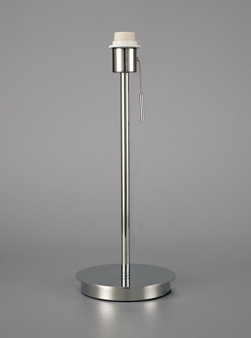 Deco D0372 Carlton Round Flat Base Large Table Lamp Without Shade, Switched Lampholder, 1 Light E27 Polished Chrome