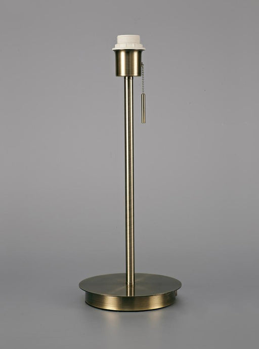 Deco D0373 Carlton Round Flat Base Large Table Lamp Without Shade, Switched Lampholder, 1 Light E27 Antique Brass
