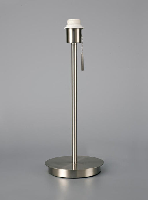 Deco D0374 Carlton Round Flat Base Large Table Lamp Without Shade, Switched Lampholder, 1 Light E27 Satin Nickel