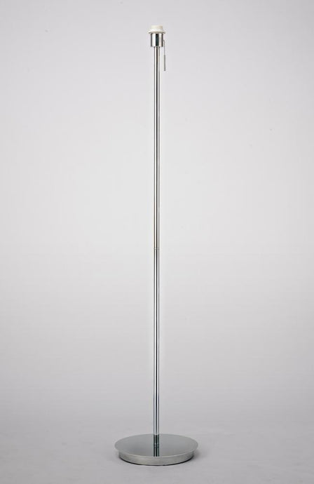 Deco D0375 Carlton Round Flat Base Floor Lamp Without Shade, Switched Lampholder, 1 Light E27 Polished Chrome