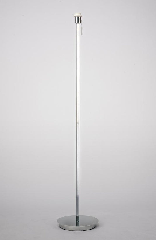 Deco D0375 Carlton Round Flat Base Floor Lamp Without Shade, Switched Lampholder, 1 Light E27 Polished Chrome