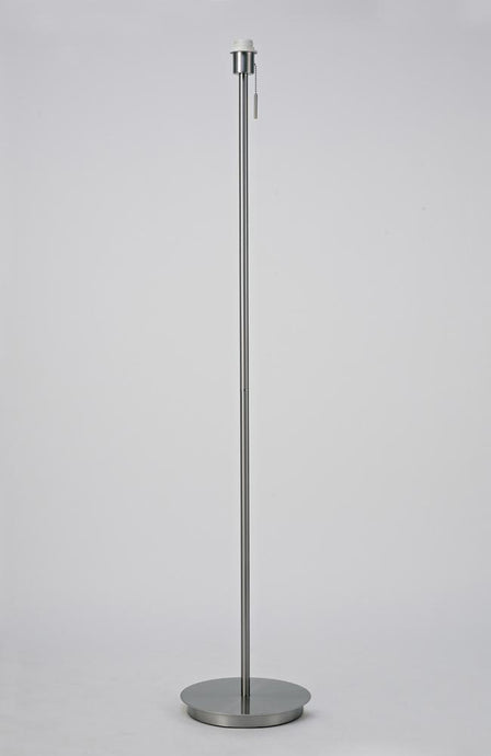 Deco D0377 Carlton Round Flat Base Floor Lamp Without Shade, Switched Lampholder, 1 Light E27 Satin Nickel