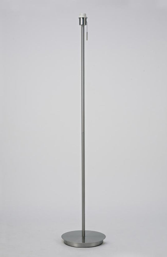 Deco D0377 Carlton Round Flat Base Floor Lamp Without Shade, Switched Lampholder, 1 Light E27 Satin Nickel