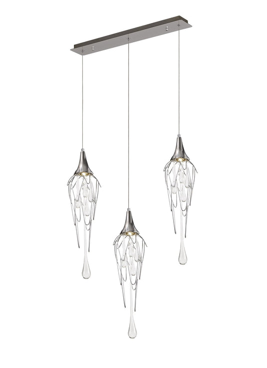 C-Lighting Cascada Linear Pendant Bar, 3 x GU10, Polished Chrome - 29290
