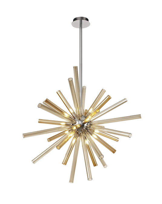 C-Lighting Castor Pendant 16 Light G9, Amber & Champagne/Polished Chrome - 28968