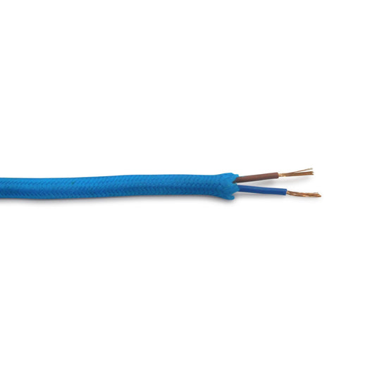Deco D0196 Cavo 1m Blue Braided 2 Core 0.75mm Cable VDE Approved