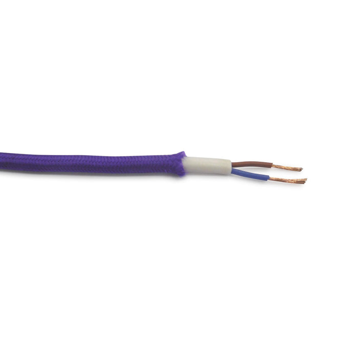 Deco D0198 Cavo 1m Purple Braided 2 Core 0.75mm Cable VDE Approved