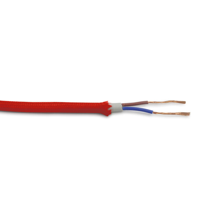 Deco D0201 Cavo 1m Red Braided 2 Core 0.75mm Cable VDE Approved