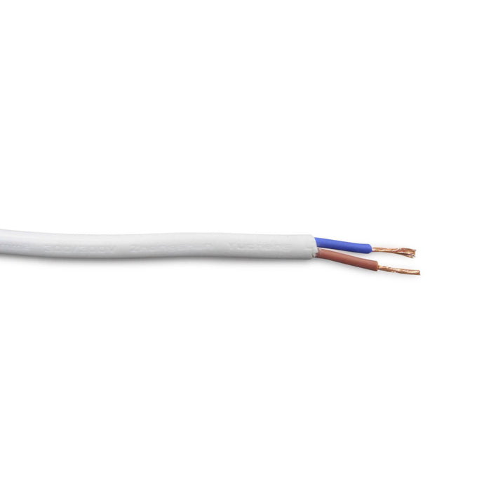 Deco D0204 Cavo 1m White PVC 2 Core 0.75mm Cable VDE Approved