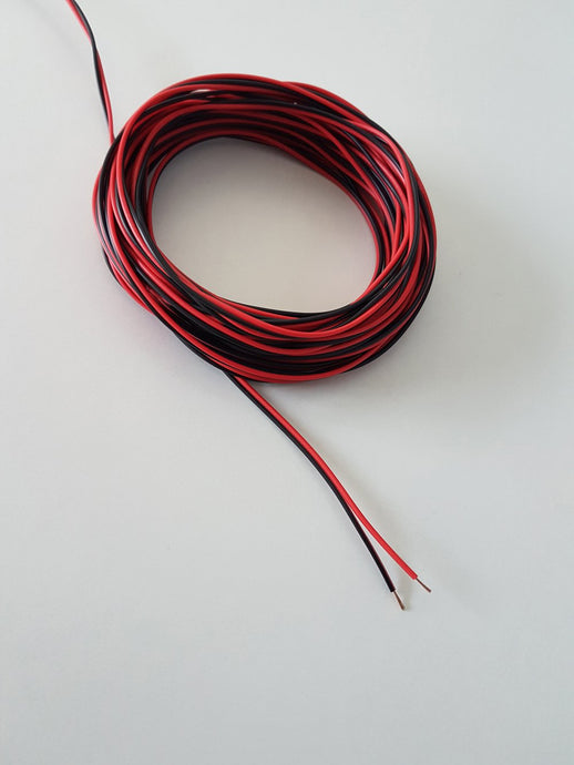 Deco D0216 1m 2 Core Figure 8  0.5mm Black/Red Cable Suitable For Wiring LED Items
