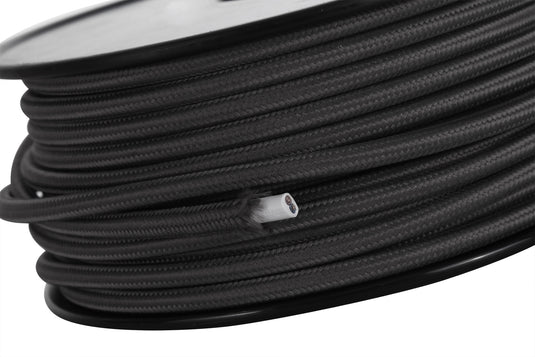 Deco D0519 Cavo 1m Grey Braided 2 Core 0.75mm Cable VDE Approved