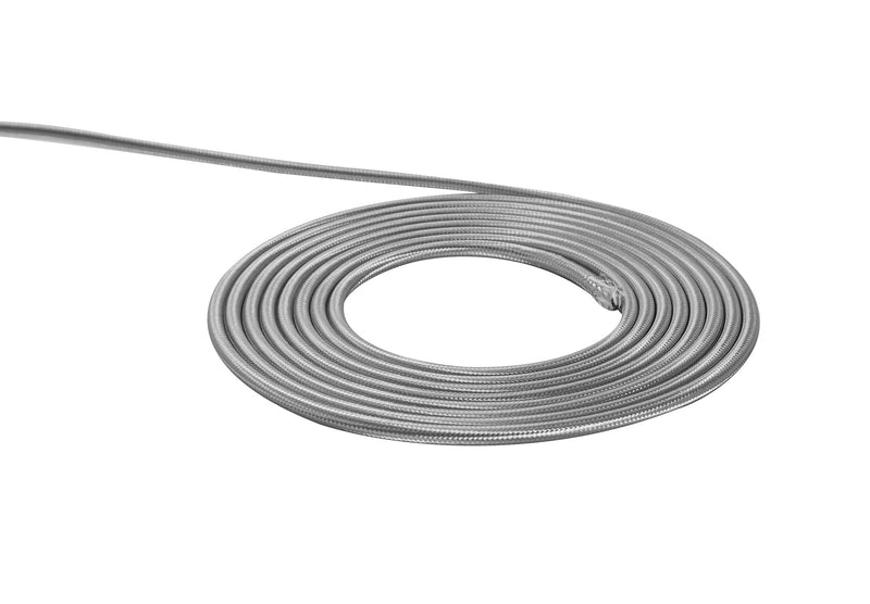 Load image into Gallery viewer, Deco D0520 Cavo 1m Silver Braided 2 Core 0.75mm Cable VDE Approved
