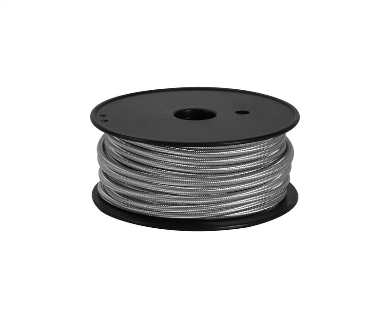 Load image into Gallery viewer, Deco D0520 Cavo 1m Silver Braided 2 Core 0.75mm Cable VDE Approved

