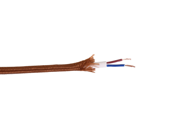 Load image into Gallery viewer, Deco D0521 Cavo 1m Dark Brown Braided 2 Core 0.75mm Cable VDE Approved
