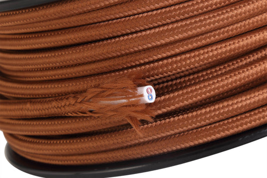 Deco D0521 Cavo 1m Dark Brown Braided 2 Core 0.75mm Cable VDE Approved