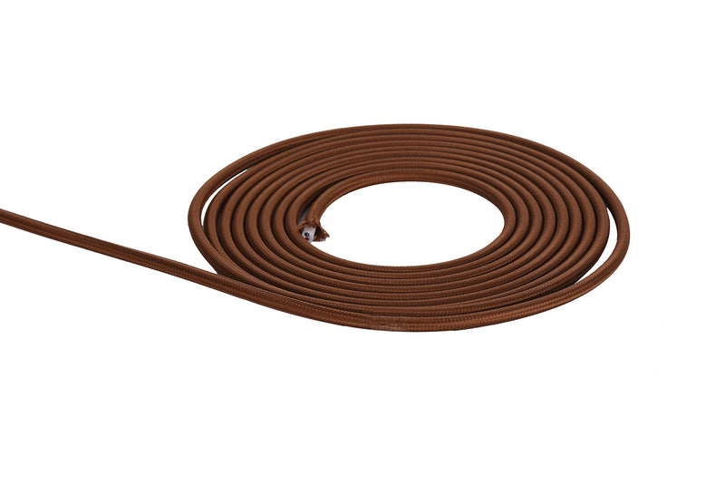 Load image into Gallery viewer, Deco D0522 Cavo 1m Red Brown Braided 2 Core 0.75mm Cable VDE Approved

