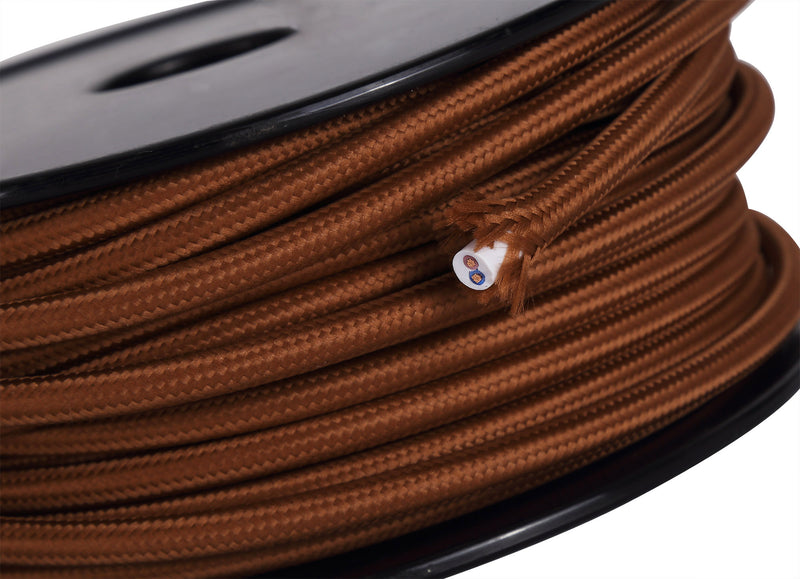 Load image into Gallery viewer, Deco D0522 Cavo 1m Red Brown Braided 2 Core 0.75mm Cable VDE Approved
