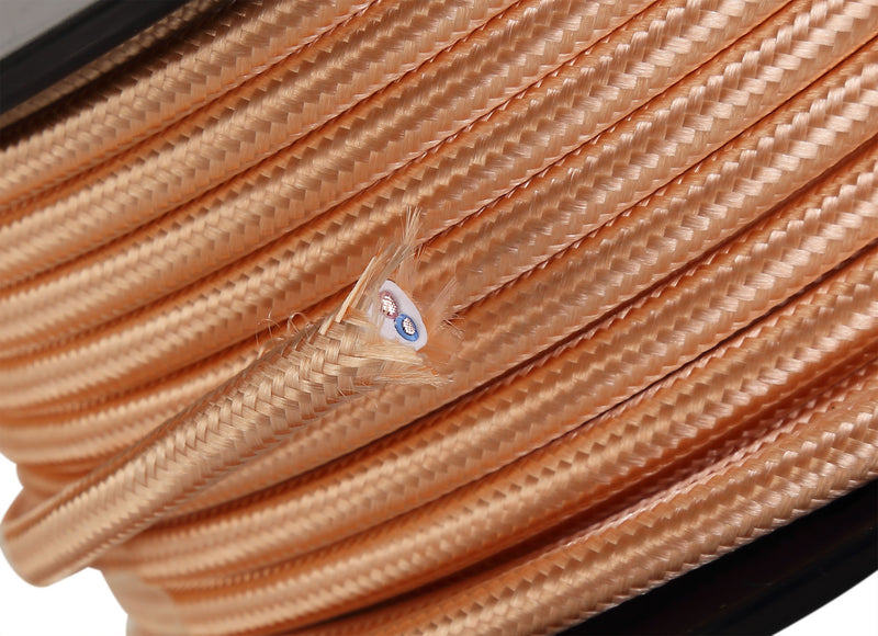 Load image into Gallery viewer, Deco D0525 Cavo 1m Rose Gold Braided 2 Core 0.75mm Cable VDE Approved
