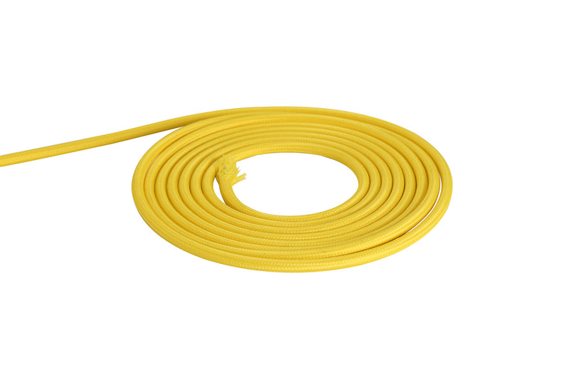 Load image into Gallery viewer, Deco D0527 Cavo 1m Yellow Braided 2 Core 0.75mm Cable VDE Approved
