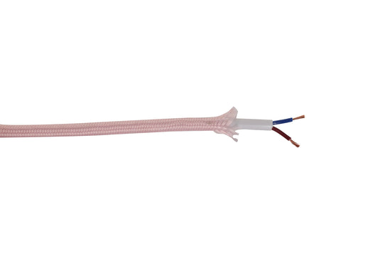 Deco D0528 Cavo 1m Pink Braided 2 Core 0.75mm Cable VDE Approved
