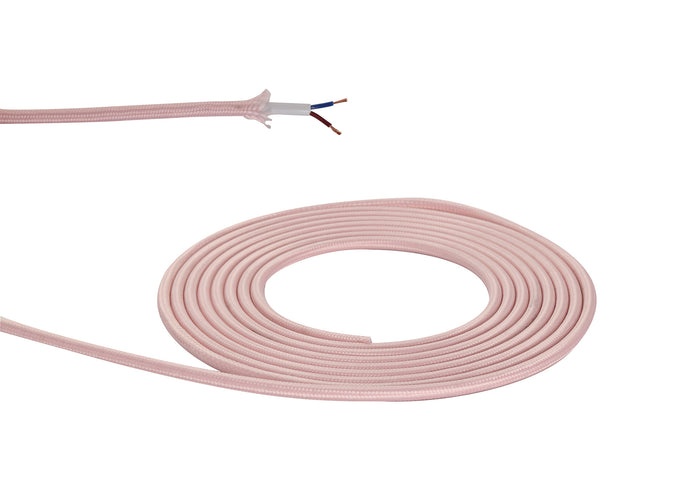 Deco D0528 Cavo 1m Pink Braided 2 Core 0.75mm Cable VDE Approved