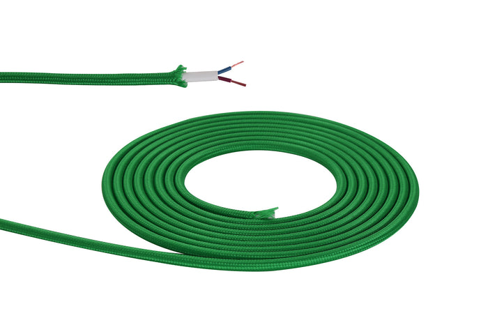 Deco D0529 Cavo 1m Blue Green Braided 2 Core 0.75mm Cable VDE Approved