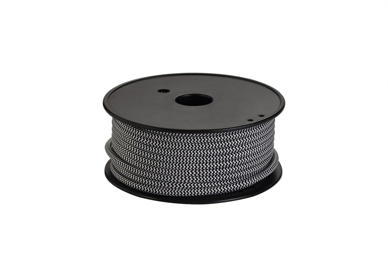 Load image into Gallery viewer, Deco D0530 Cavo 1m Black &amp; White Wave Stripe Braided 2 Core 0.75mm Cable VDE Approved
